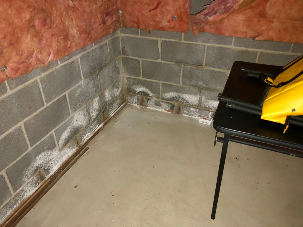 Before white powder on the walls 