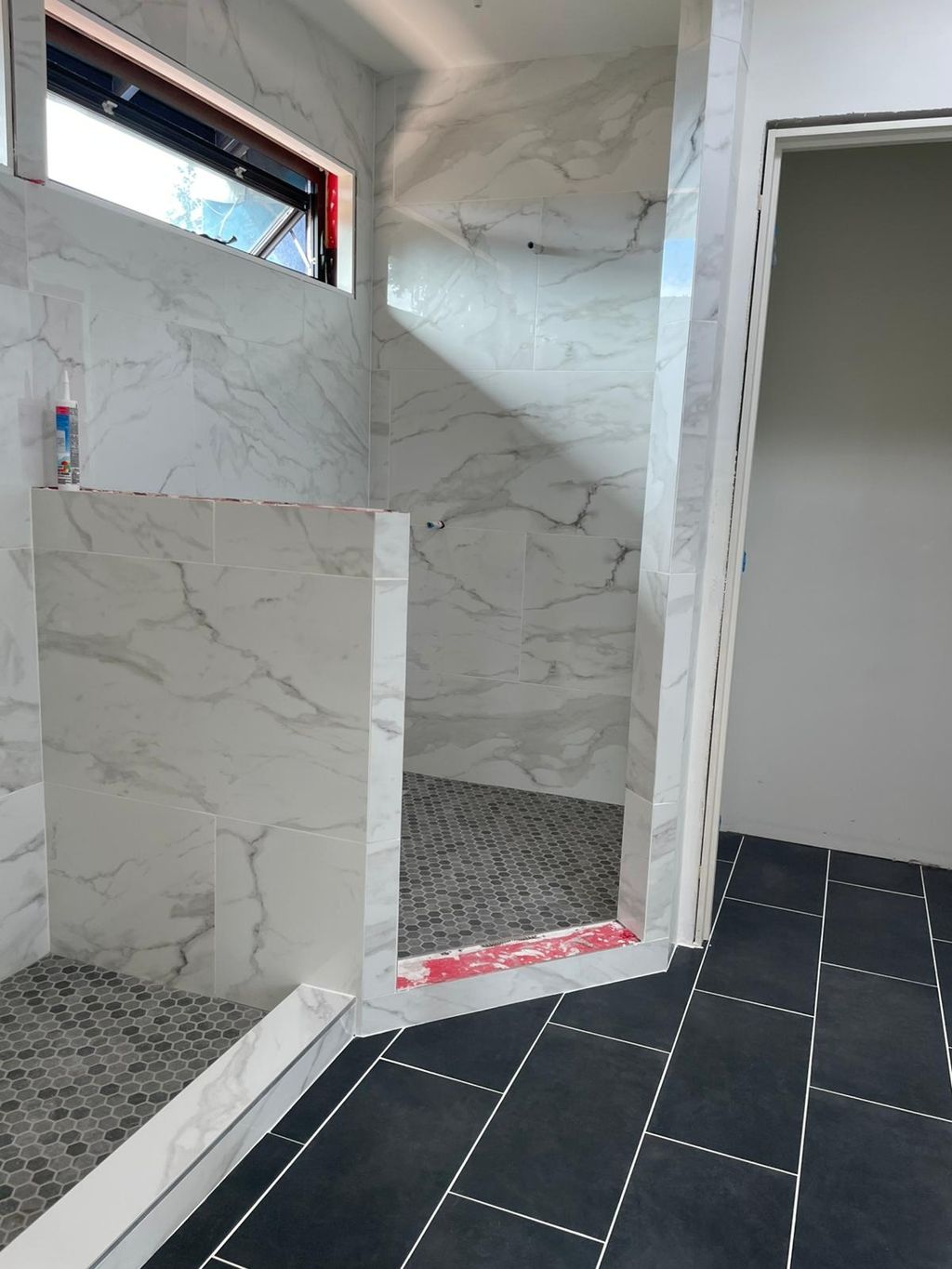 master shower tile install
