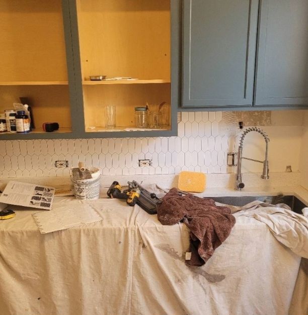 kitchen backslash installation ceramic tile.