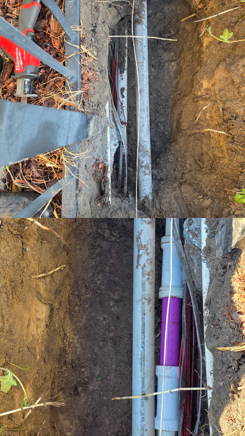 Leaking 2" bell end repaired with 2 pvc knock on's