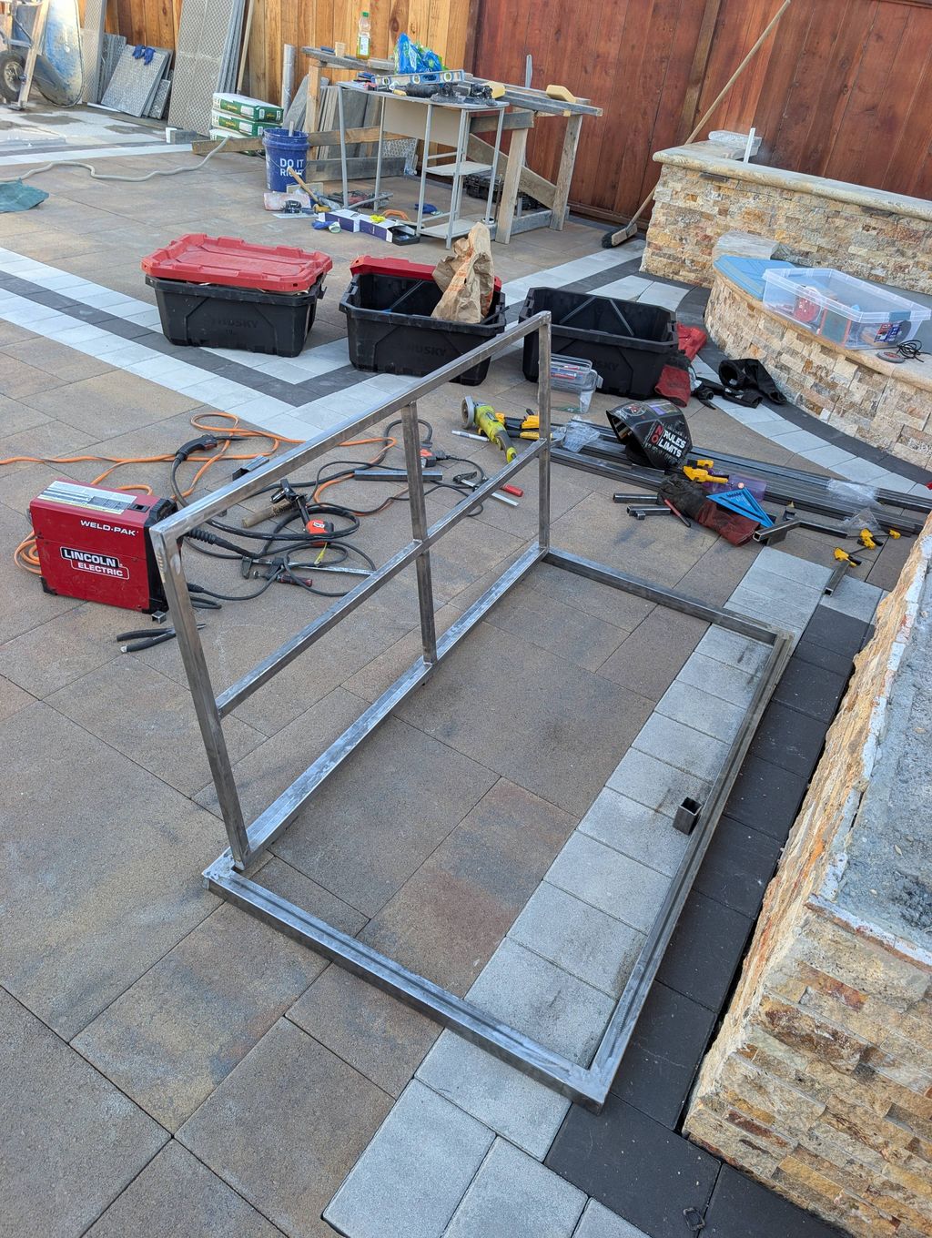 Frame for lid/bench 
