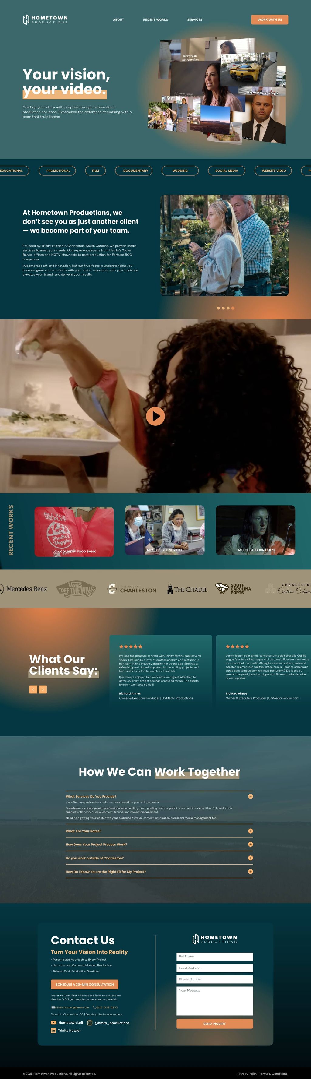 Hometown Productions - Film Producer Website