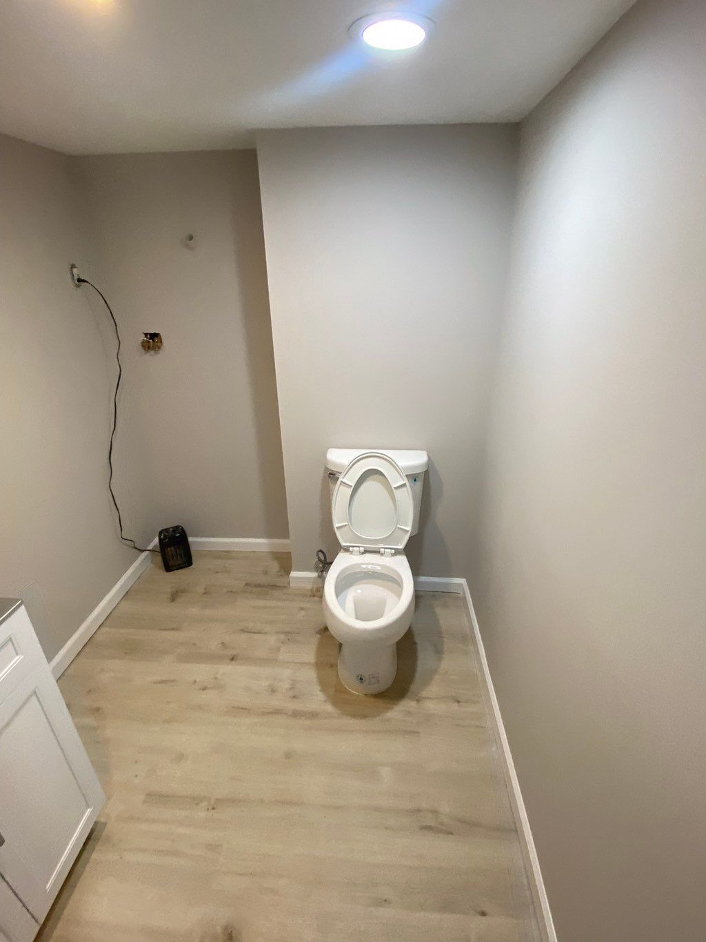 Painting, Toilet, lighting and flooring. 
