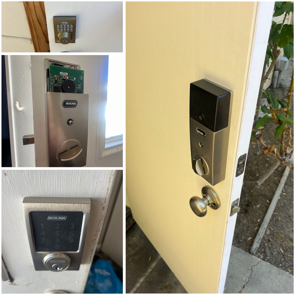 Installed new Schlage locks on three doors for our