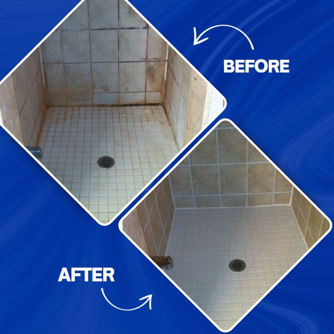 Before and after magic! Your shower, refreshed and