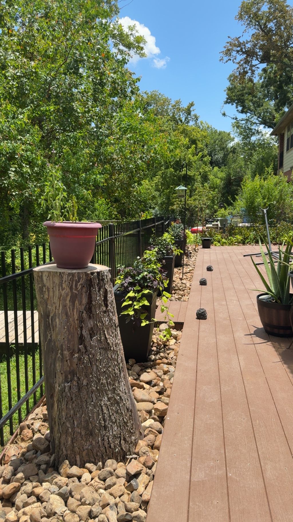 Stone and raised planters