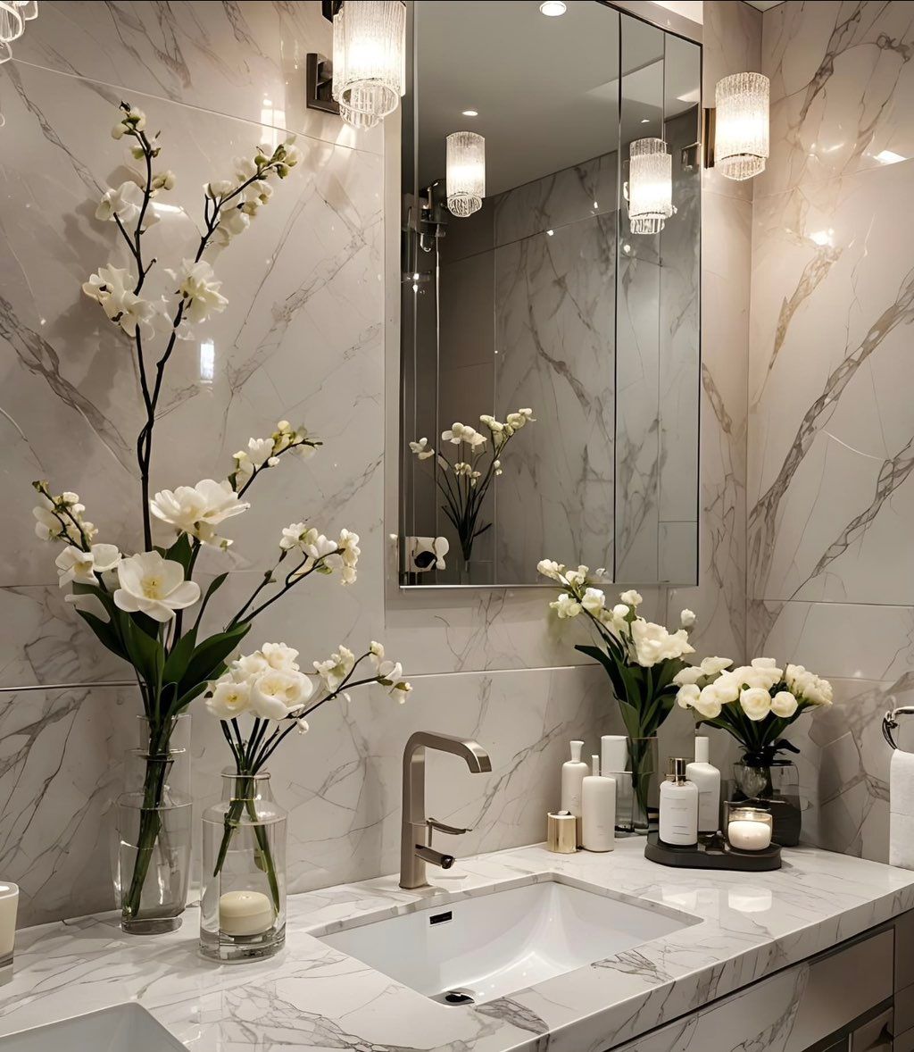 Client wanted a romantic feel bathroom…