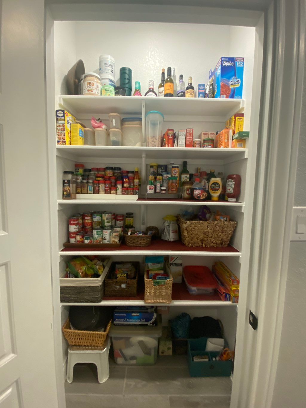Organized by removing old, expired food and adding