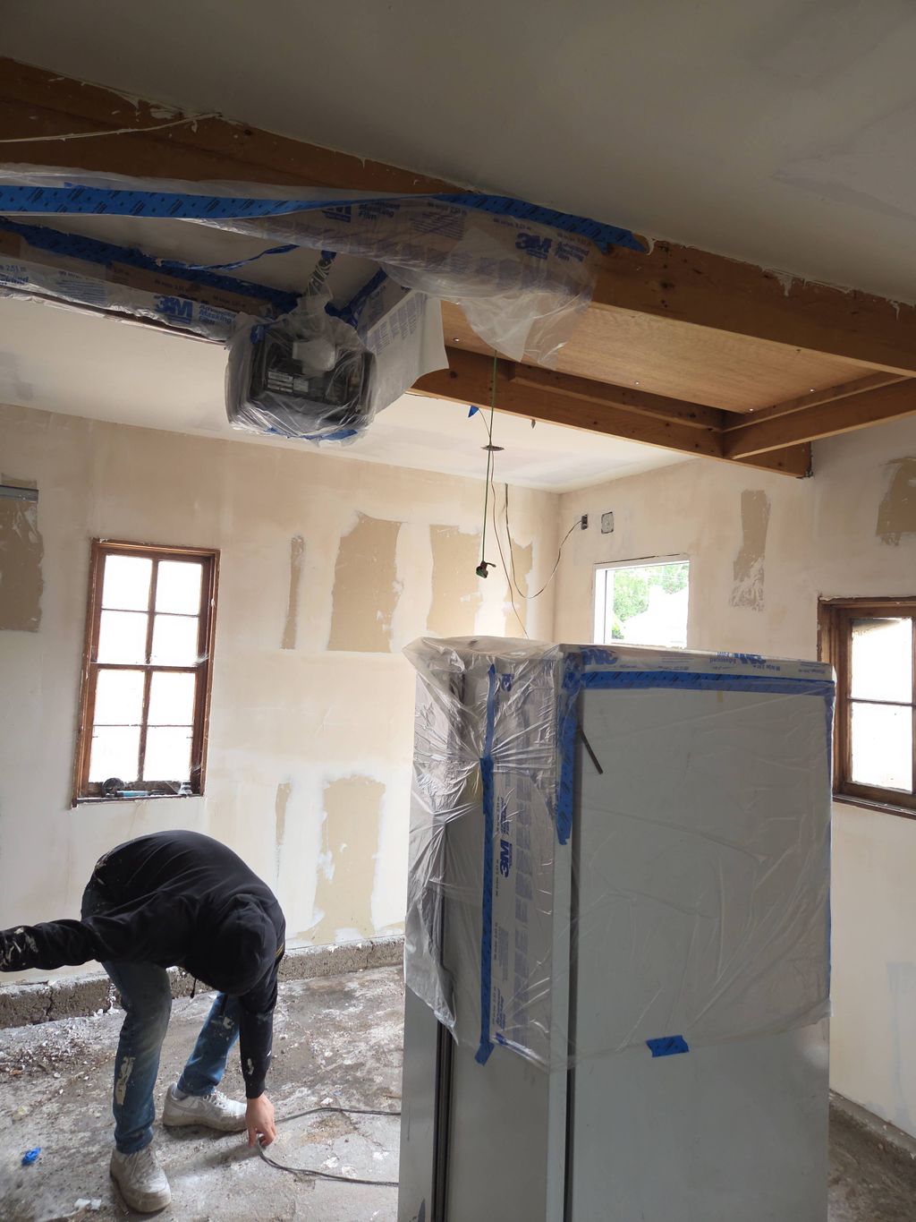 garage before paint and repairs 