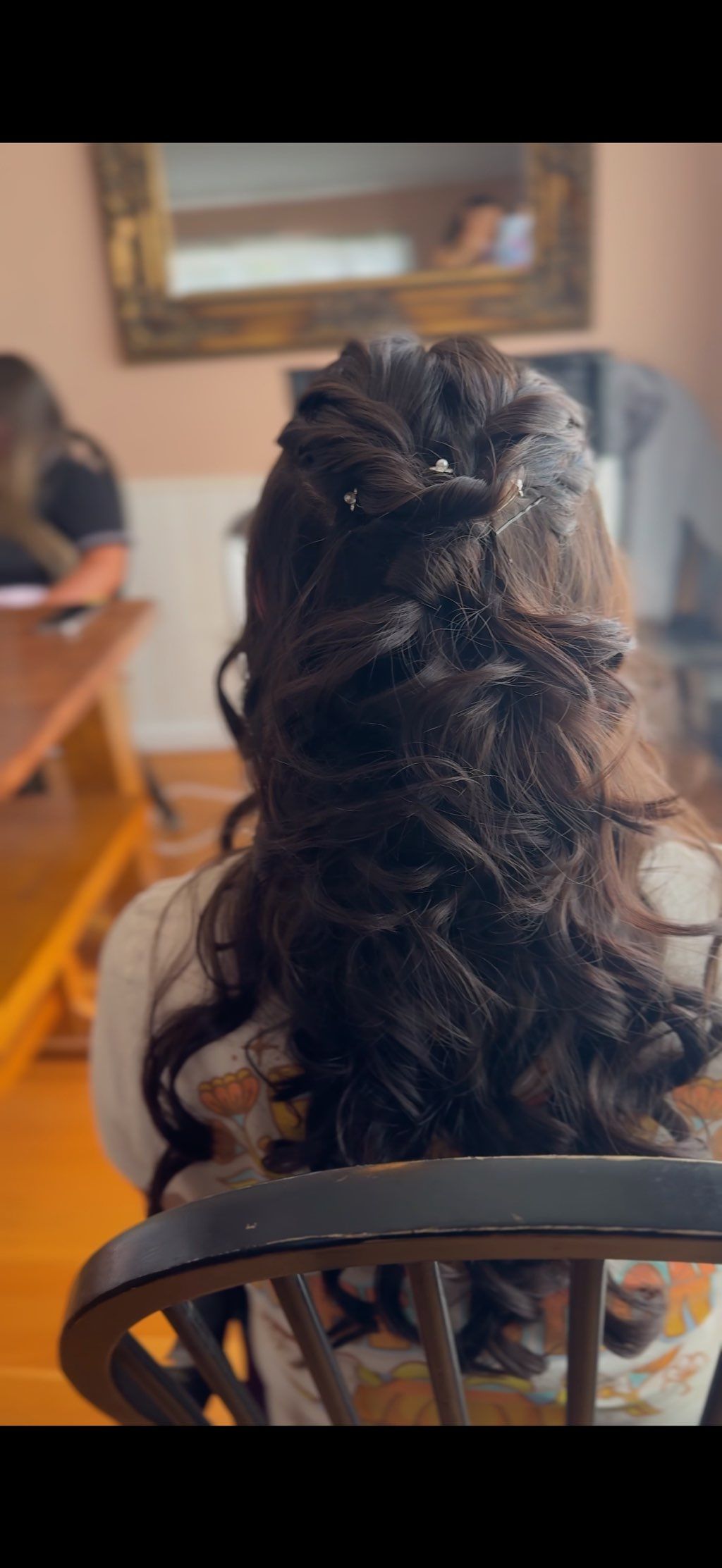 Curls and half up half down 