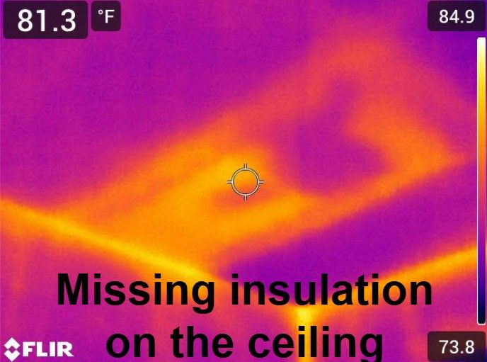 Infrared Thermal Inspection - Missing Insulation 
