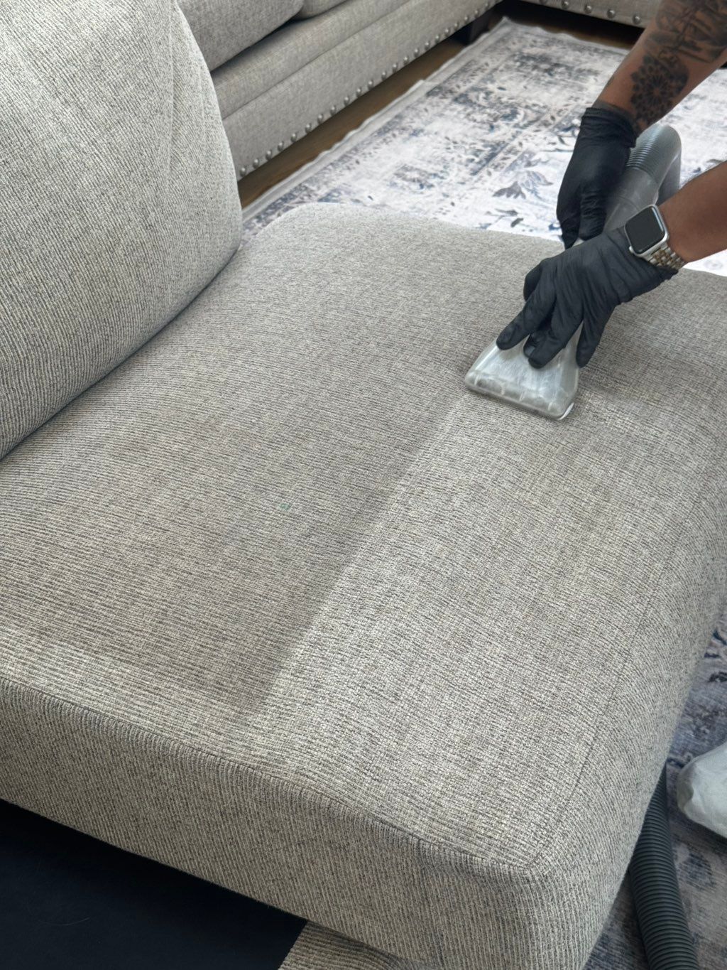 Upholstery Cleaning - During