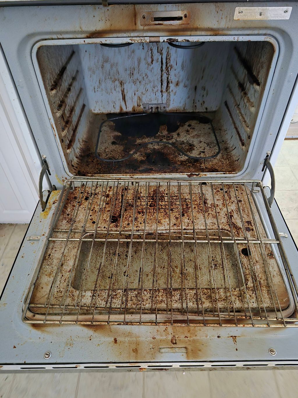 before cleaning oven