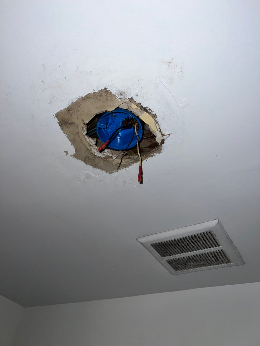 Install new ceiling box fan for new light 
