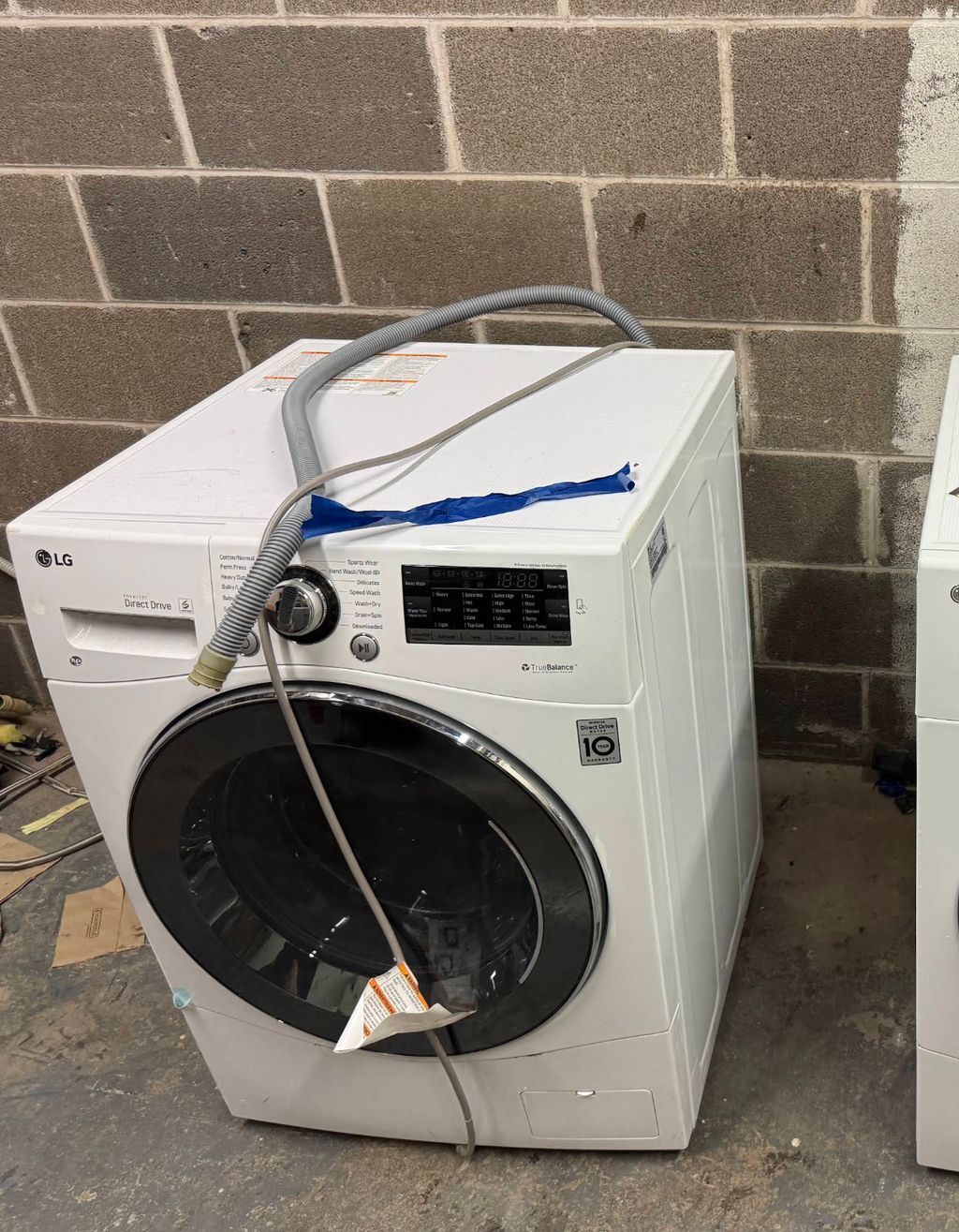 Testing washer after water inlet repair