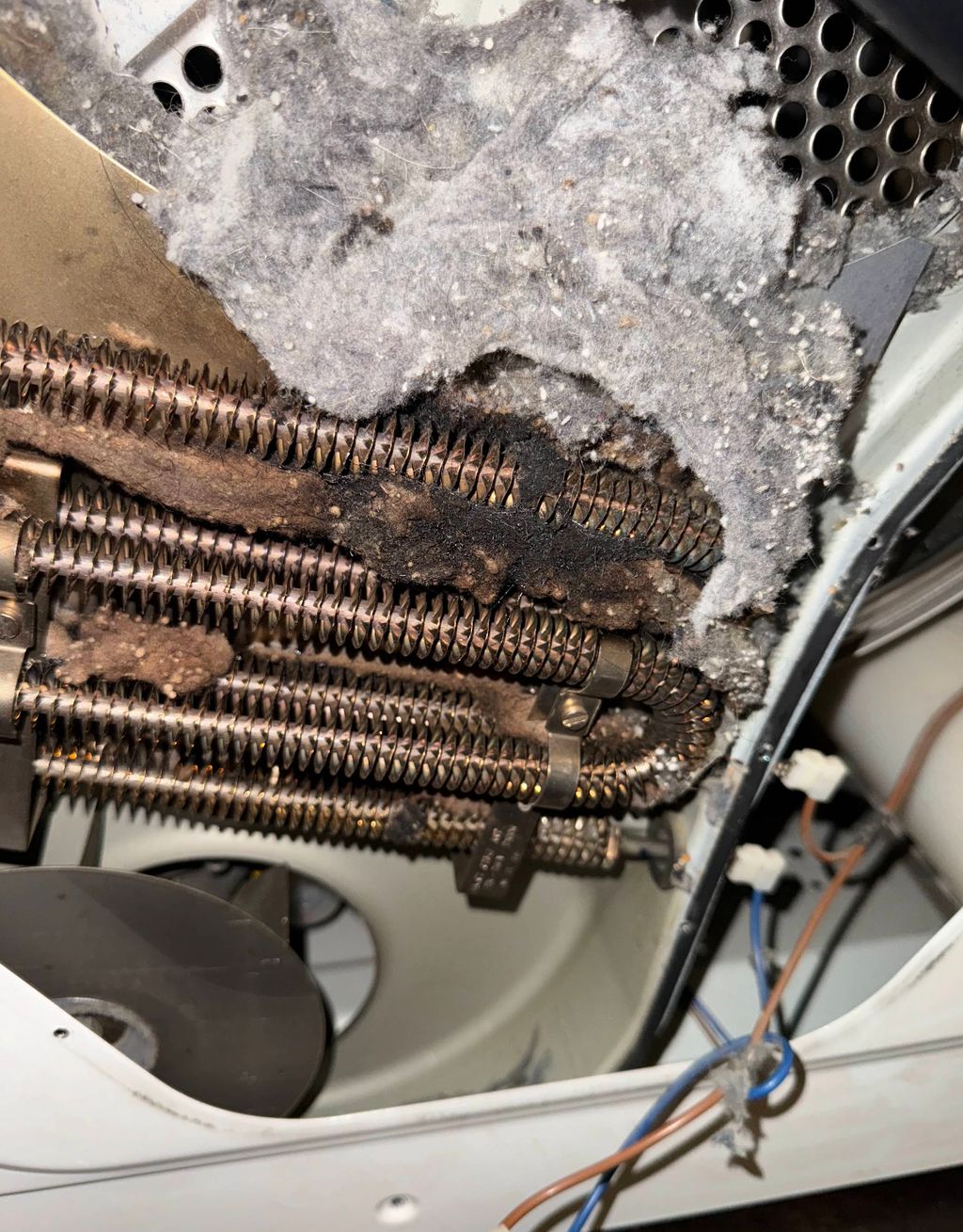 Replacing a burnt dryer heating element