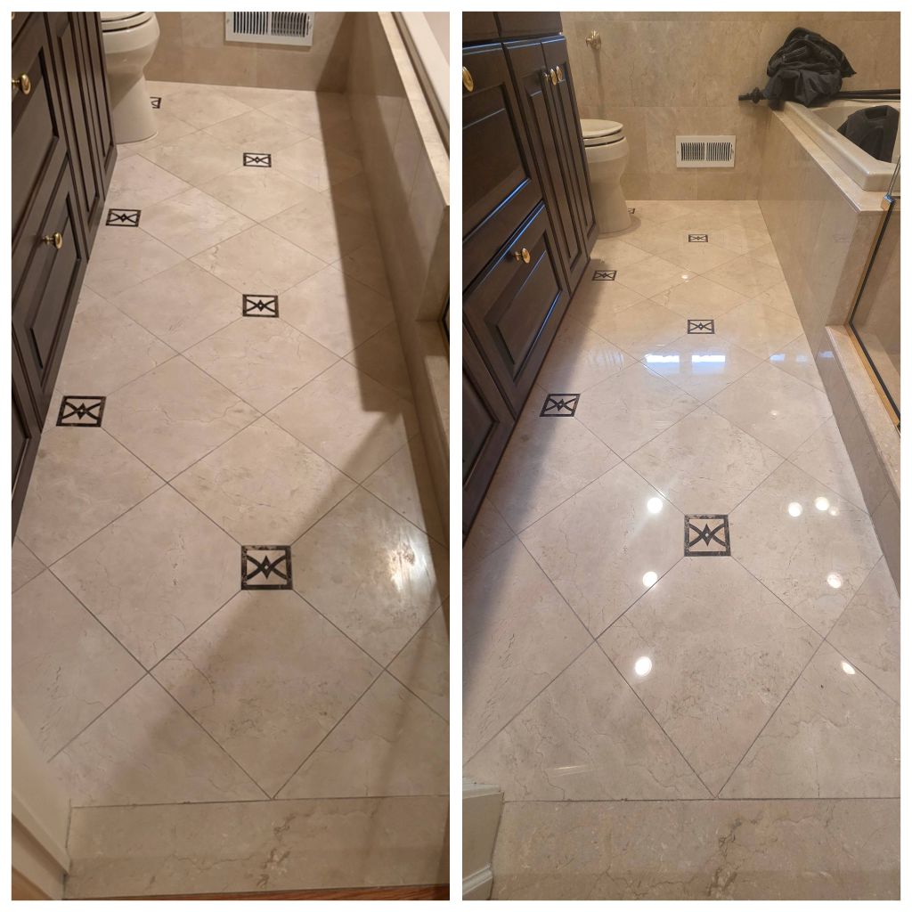 Bathroom Marble Floor Fully Restored and Sealed 