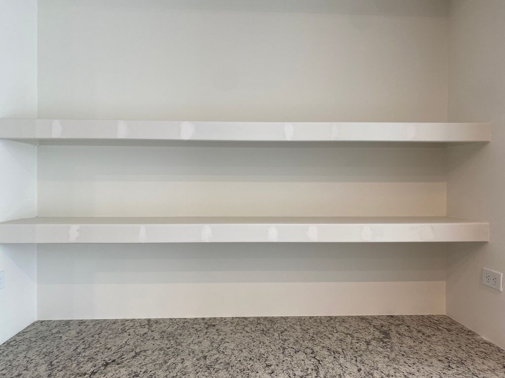 Custom shelves for an unused niche: precision buil