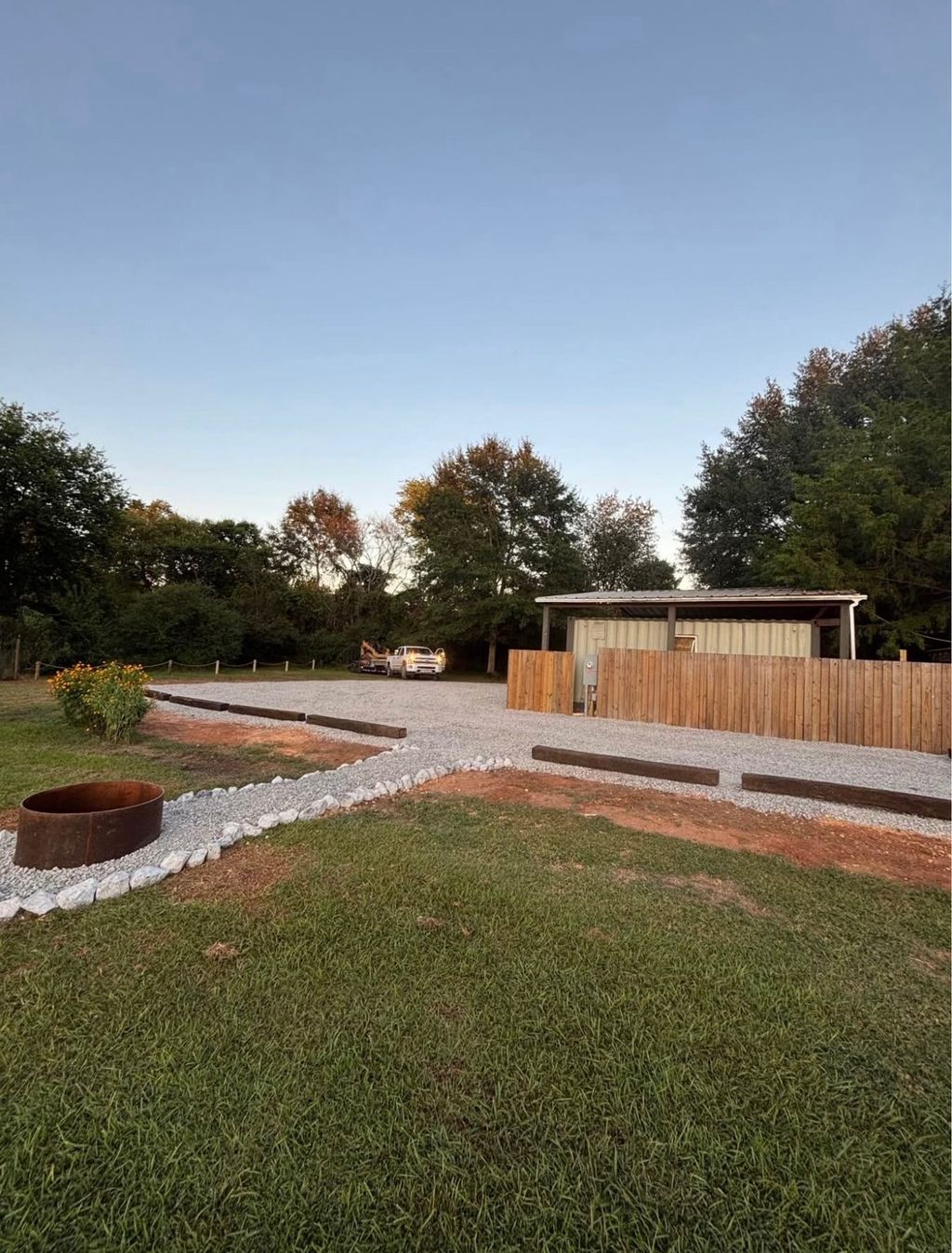 Camper pad grading