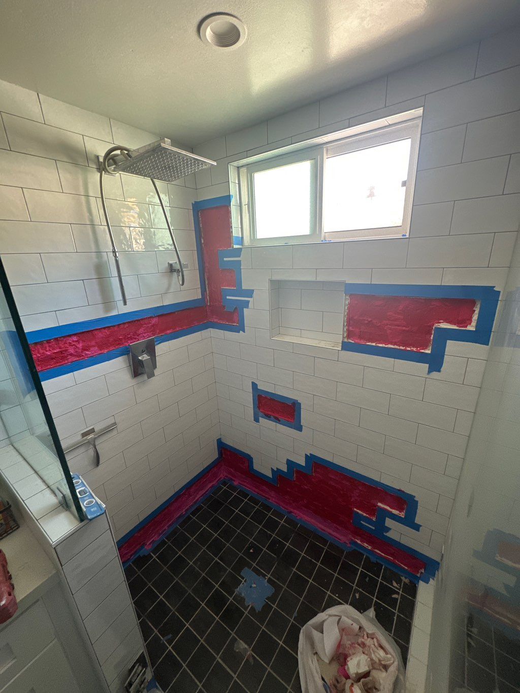 Removal broken tiles and waterproofing 
