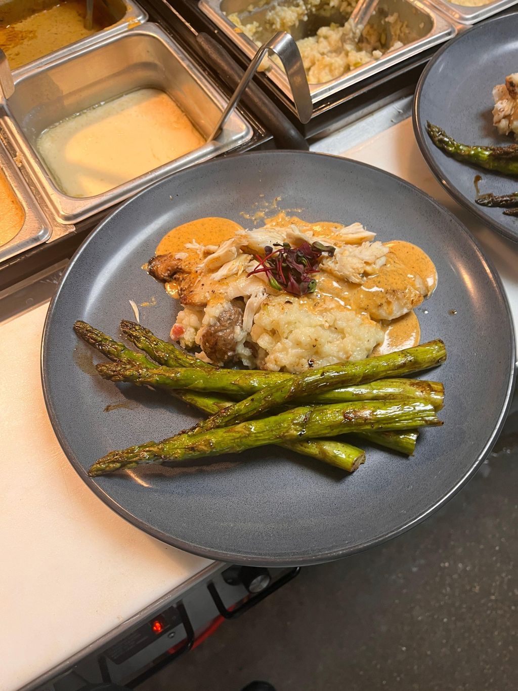 orange roughy topped with beurre blanc and lobster