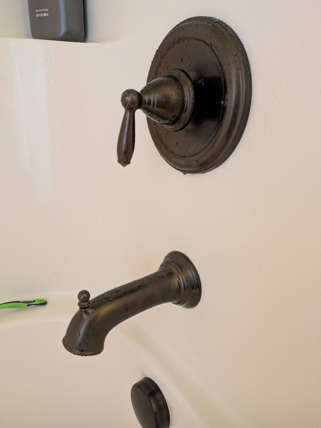 replaced shower tub spout