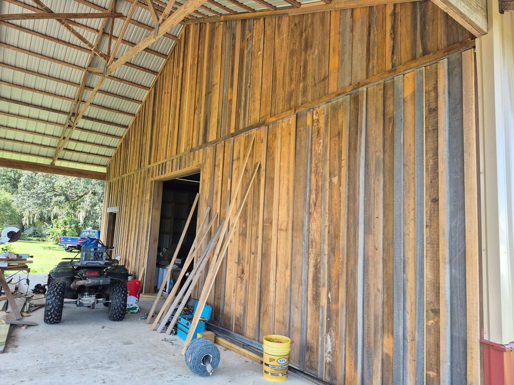 Handcut cypress built board and batten while closi