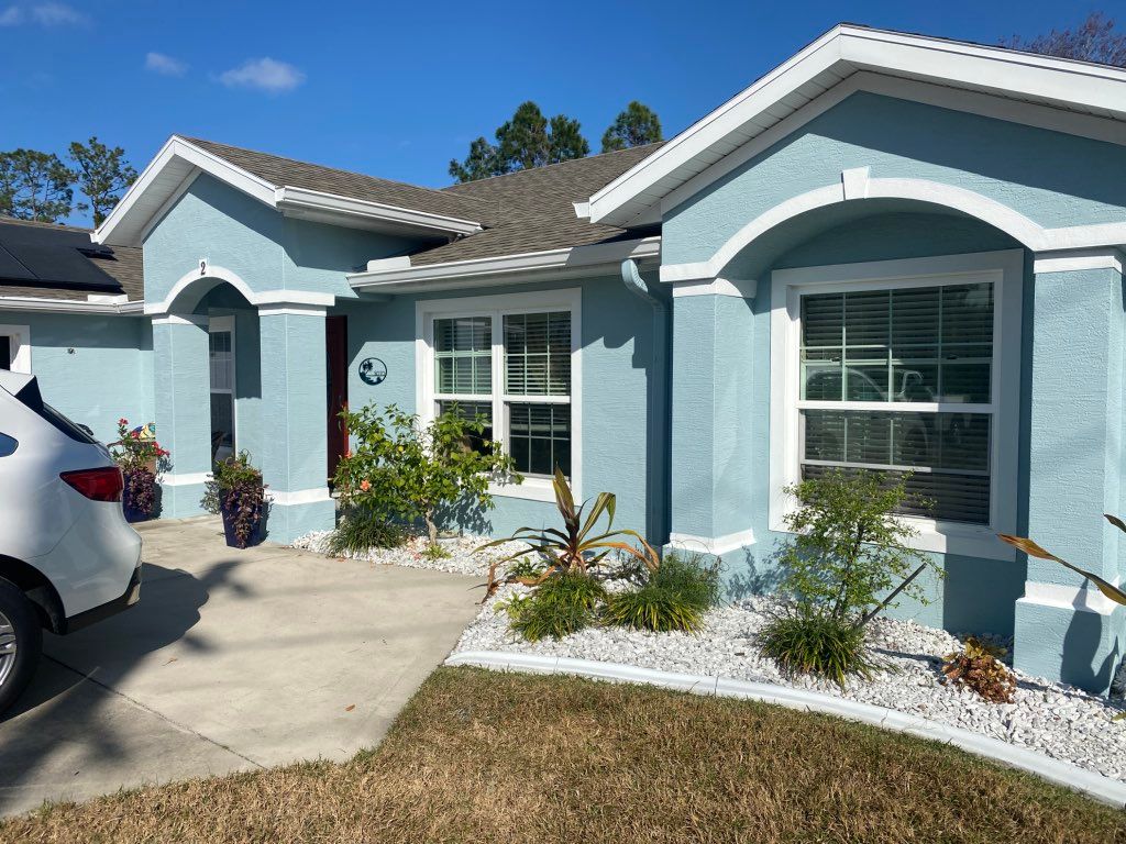 After painting the exterior walls and trim of this