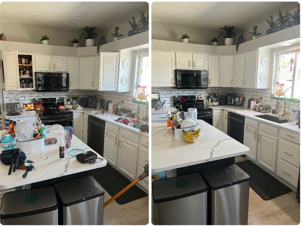 Before and after kitchen clean