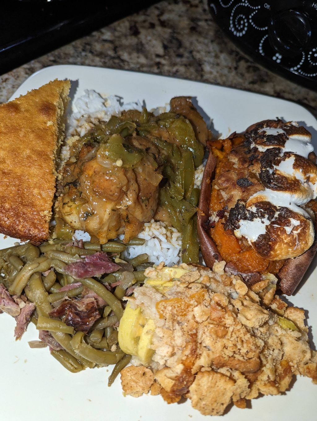 Smothered Turkey Wing, Squash Casserole, Southern 