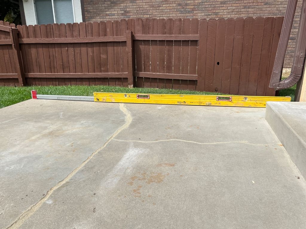 Patio slab was lifted and leveled with foam to cre