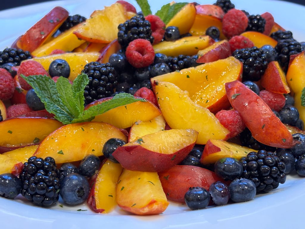 Seasonal Fresh Fruits with Mint Syrup
