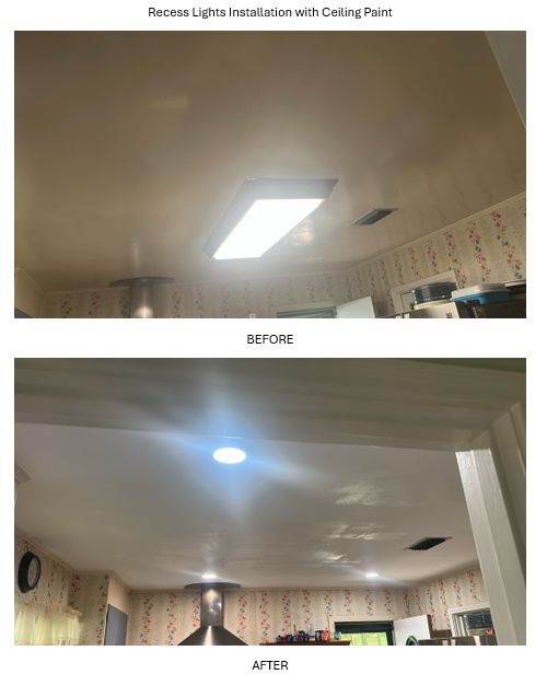 ceiling paint and recess lights installment