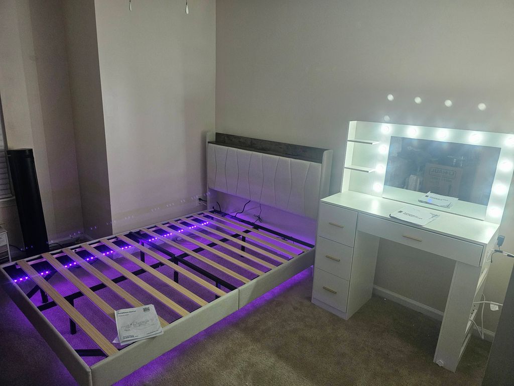 Bed and Vanity Assembled