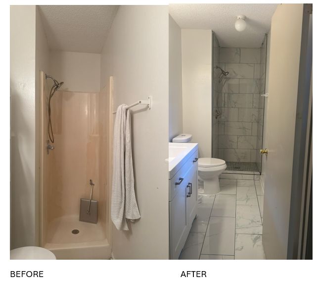 shower kit removal into shower tiles and flooring
