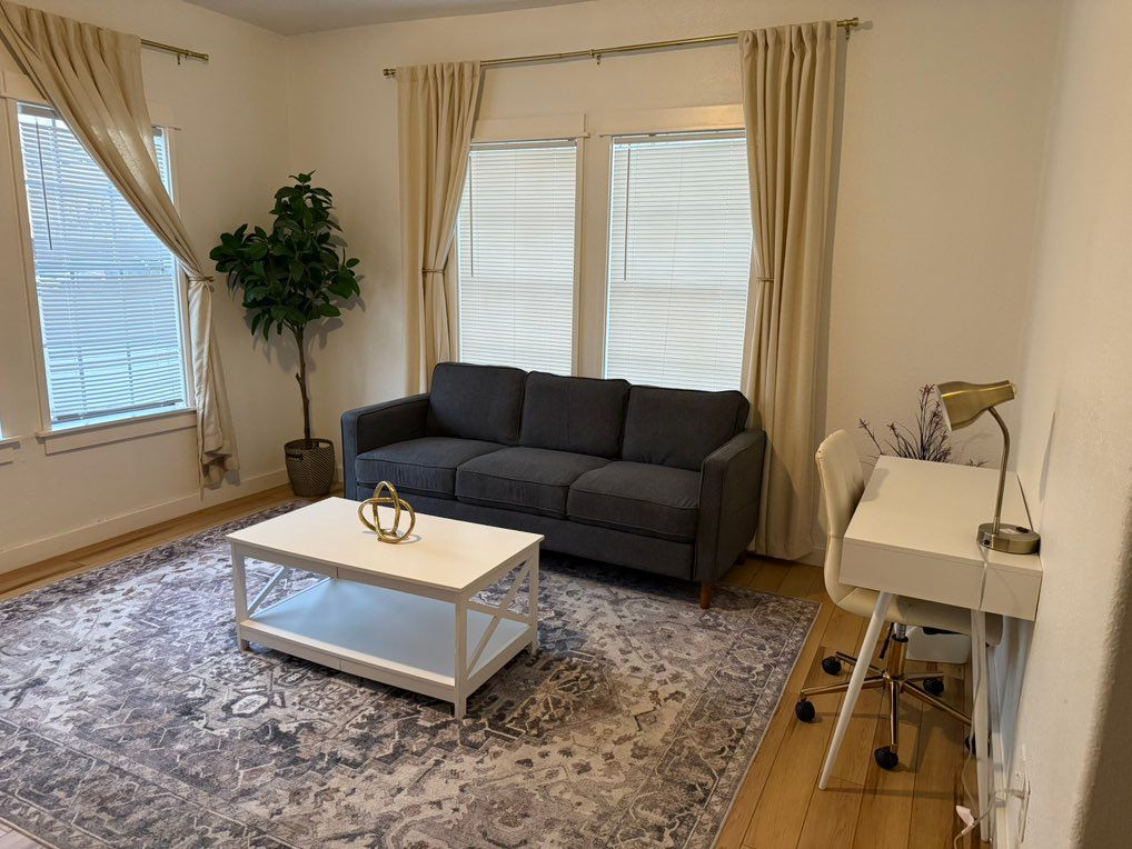 Assembled this gray sofa for a client — clean, stu