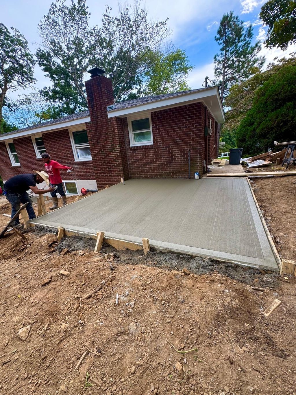 concrete patio extension 