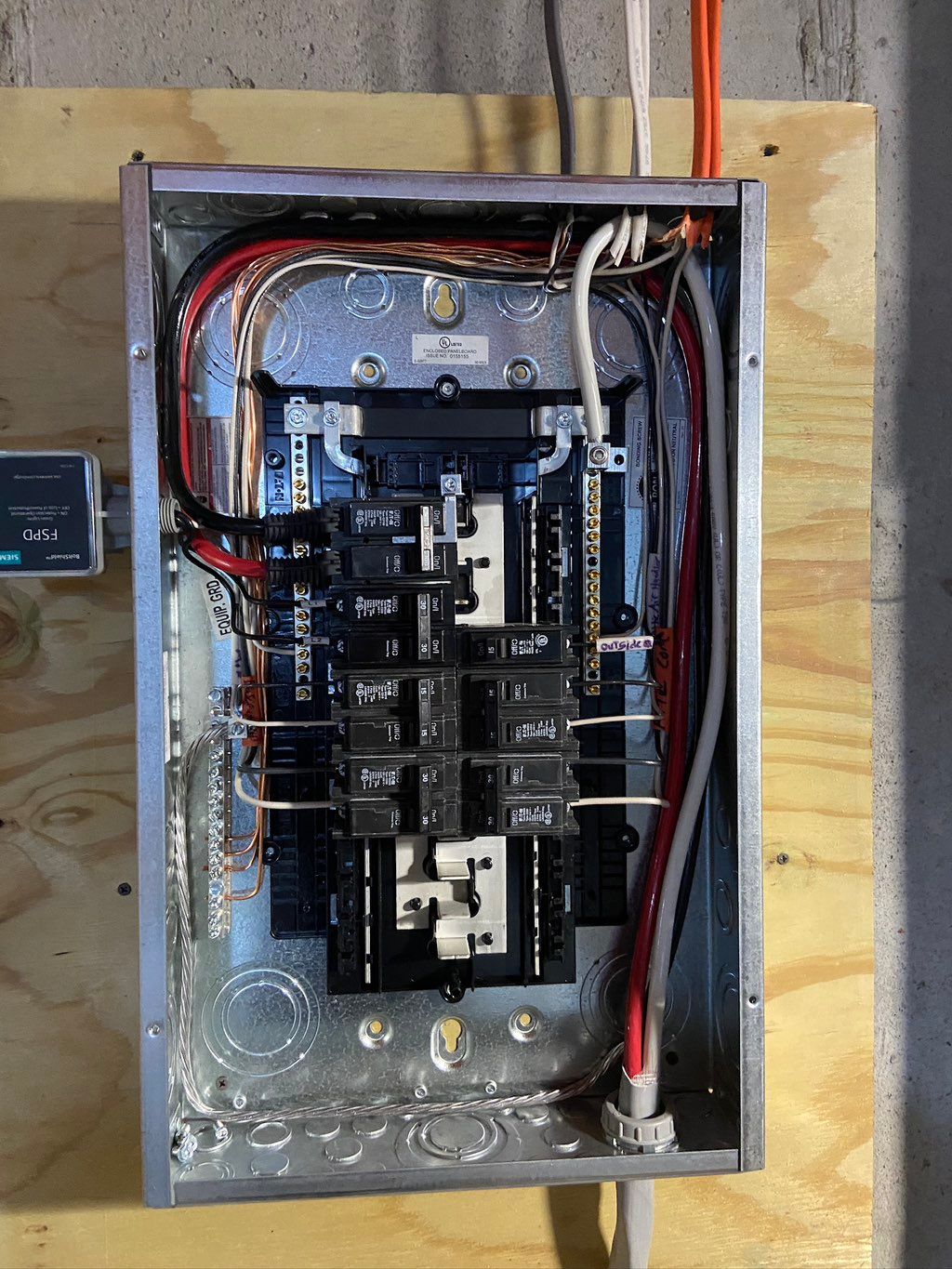 Sub panel installation 
