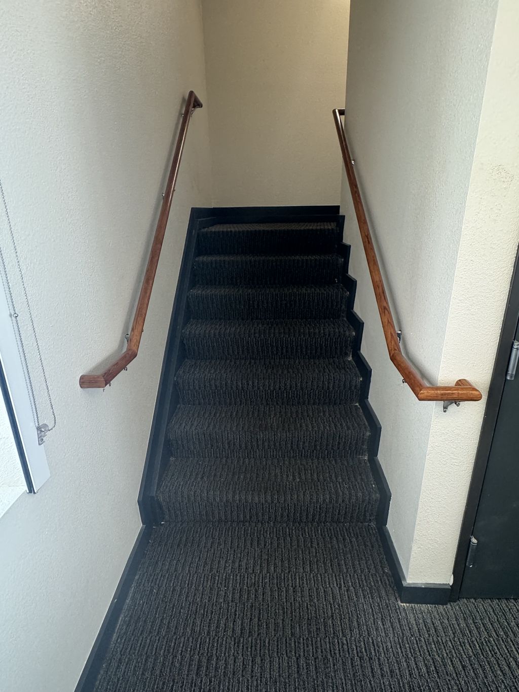Installed handrails and baseboard