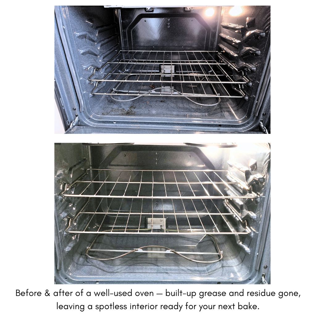 Baked-on grease removed — spotless results