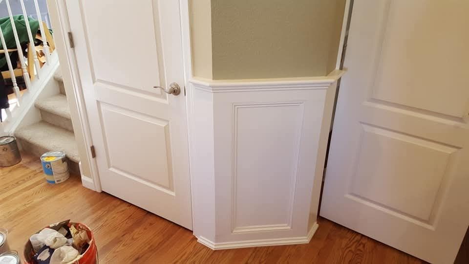 Wainscoting aded in a dining room
