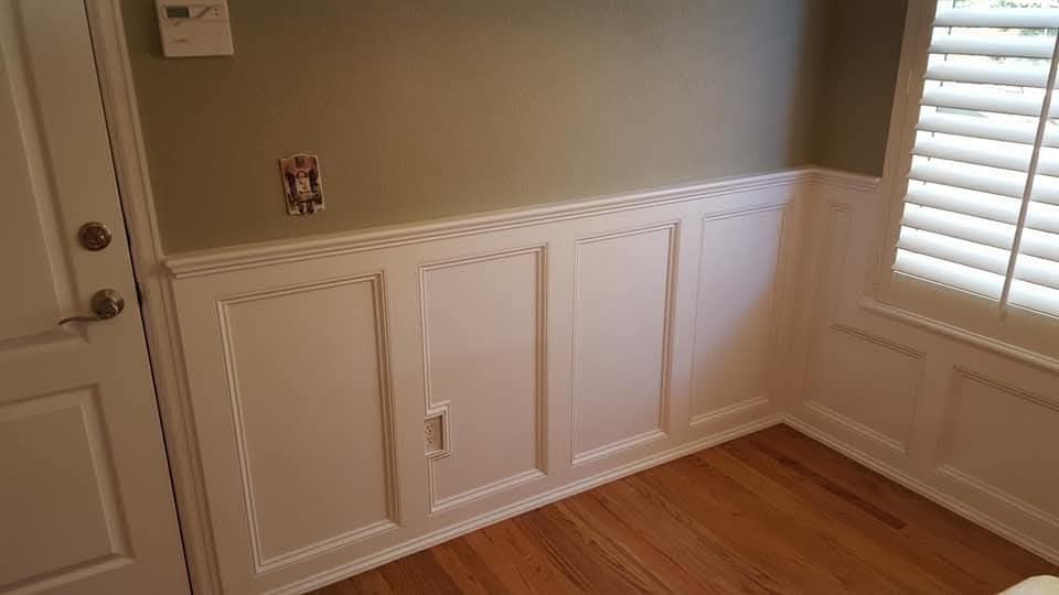 Wainscoting aded in a dining room
