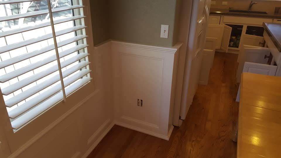 Wainscoting aded in a dining room