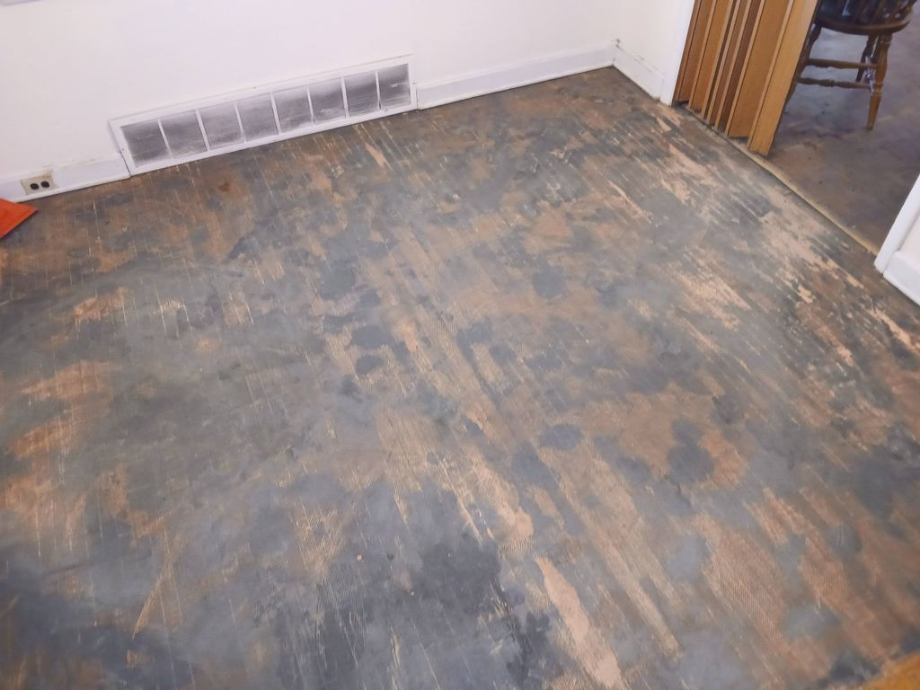 cleanup on old flooring 