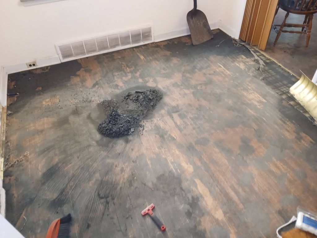 cleanup on old flooring 