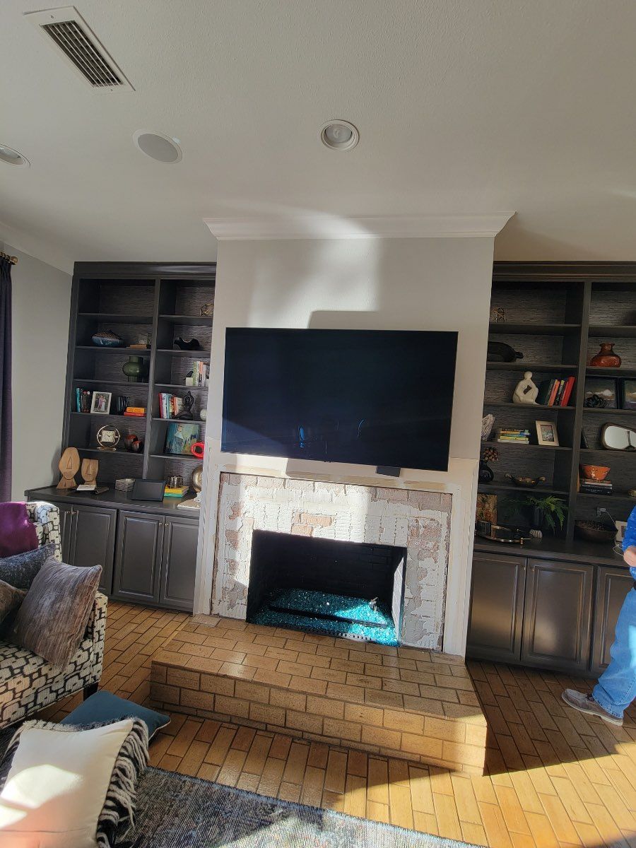 Fireplace tile installation (before)