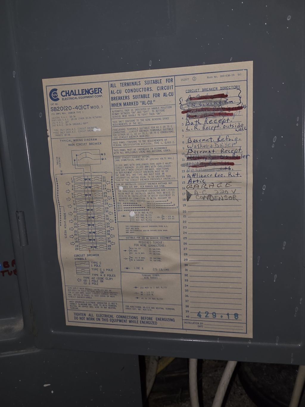 Challenger Electrical Panel, Known Safety Hazard, 