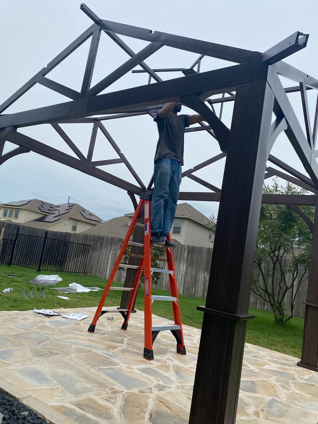 gazebo build and porch shade install part 2