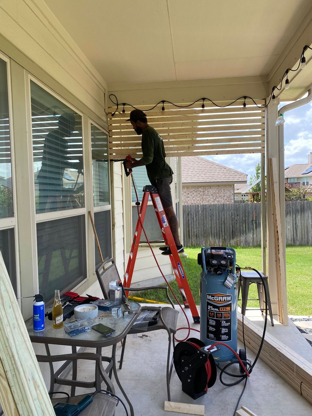 gazebo build and porch shade install part 3