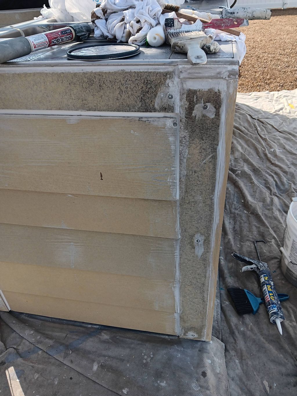 outdoor cook area, had to cut out most of the caul